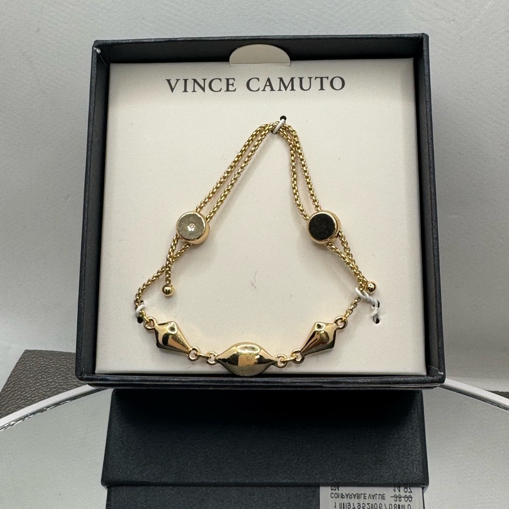 Vince Camuto Gold and Black Chain Bracelet